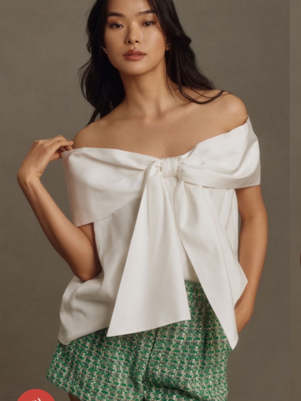 Ivory Off Shoulder Bow Front Peplum Blouse Strapless White Top